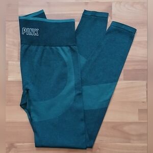 PINK Victoria's Secret Green Seamless Leggings XS Activewear Athleisure Sport